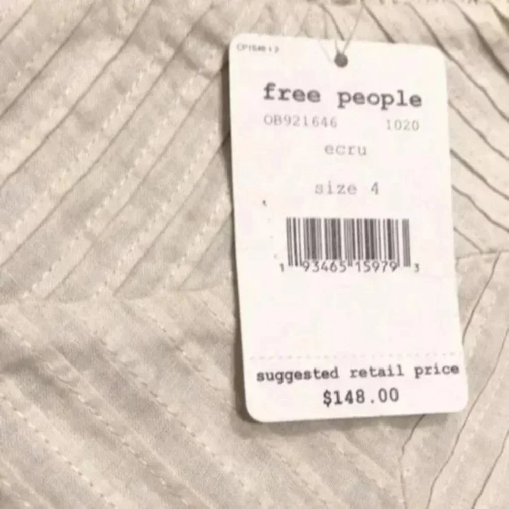 Free People Santorini Linen Dress in Ivory. - Picture 10 of 10